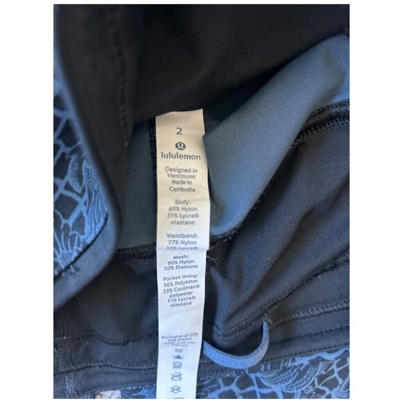 NWOT Rare Lululemon Run On Tight 25" Multi Pocket Nouveau Mach Blue Black Size 2 - Picture 11 of 15